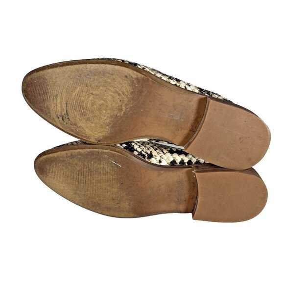 Madewell Women's 8 Frances Snake Leather Loafers Mules Slip On Shoes Boho Flats - Picture 12 of 15